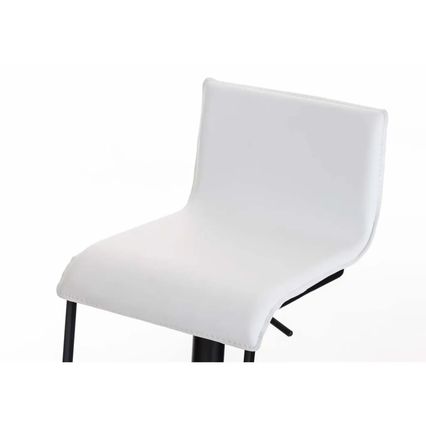 Décoshop26 Barkruk X1 Kinderstoel Draaibare Zitting In Wit Pvc Matzwart Metalen Frame
