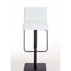 Décoshop26 Barkruk X1 Kinderstoel Draaibare Zitting In Wit Pvc Matzwart Metalen Frame