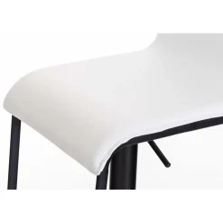 Décoshop26 Barkruk X1 Kinderstoel Draaibare Zitting In Wit Pvc Matzwart Metalen Frame