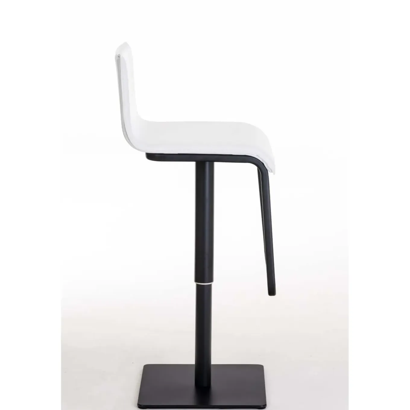 Décoshop26 Barkruk X1 Kinderstoel Draaibare Zitting In Wit Pvc Matzwart Metalen Frame