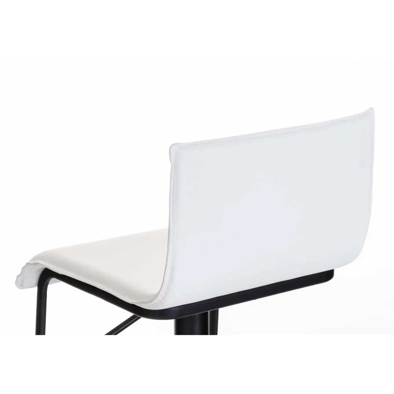 Décoshop26 Barkruk X1 Kinderstoel Draaibare Zitting In Wit Pvc Matzwart Metalen Frame