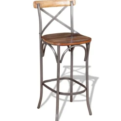 Décoshop26 Barkruk X1 Rustieke Kinderstoel Van Gerecycled Hout Veelkleurig
