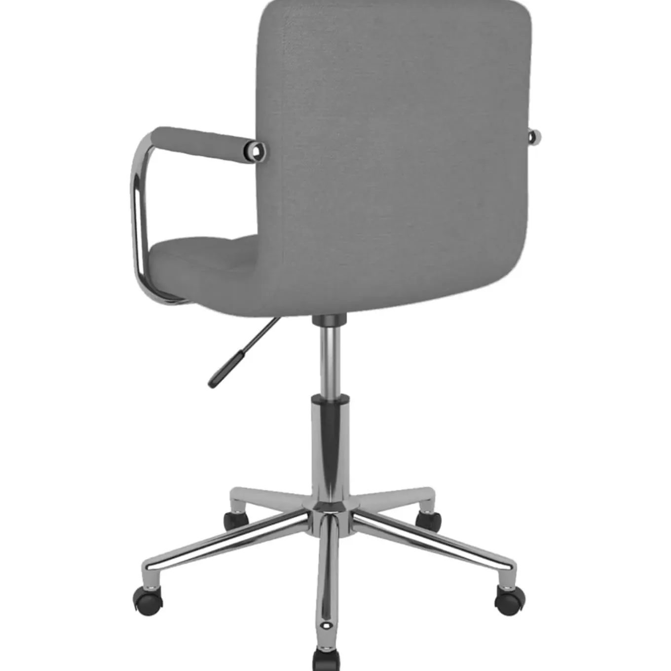 Décoshop26 Draaibare Eetkamer- Of Bureaustoel In Lichtgrijze Stof En Staal