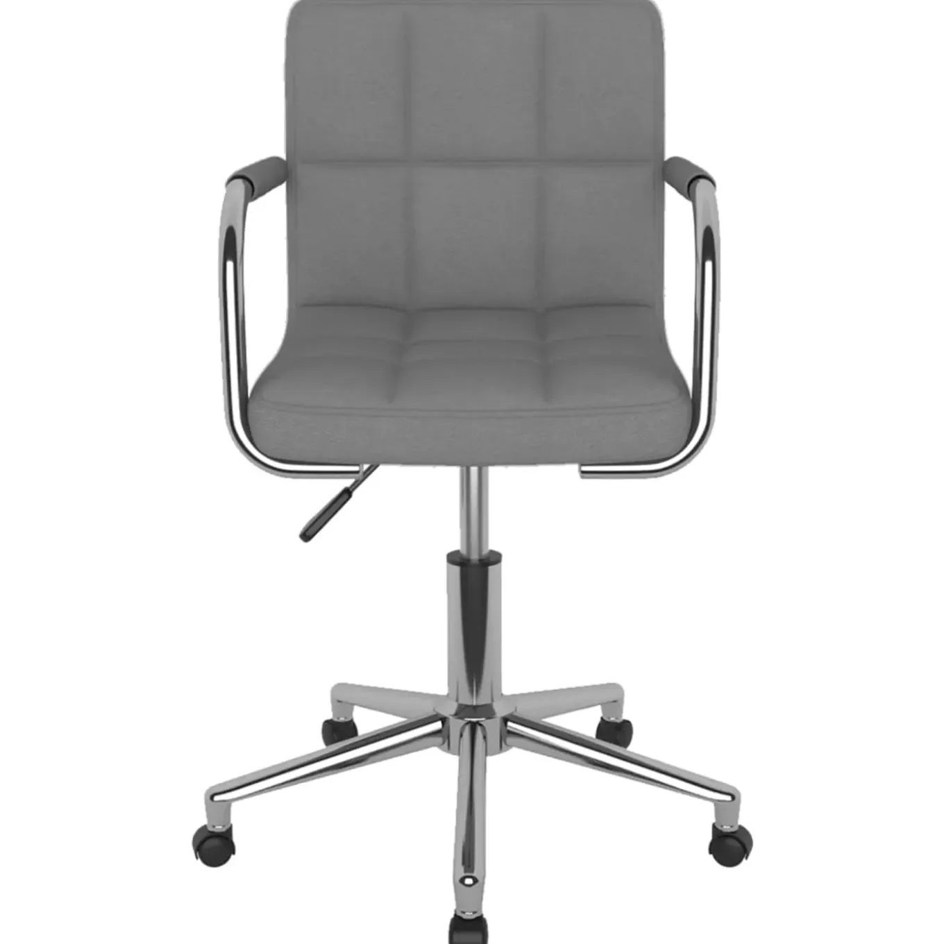 Décoshop26 Draaibare Eetkamer- Of Bureaustoel In Lichtgrijze Stof En Staal