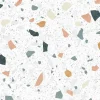 99Déco 99deco - Achterwand Voor Afzuigkap Van Aluminium Met Wit Terrazzo-effect - 70x90 Cm