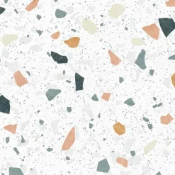99Déco 99deco - Achterwand Voor Afzuigkap Van Aluminium Met Wit Terrazzo-effect - 70x90 Cm