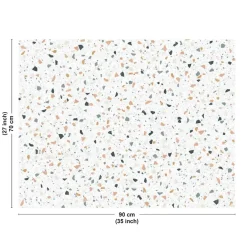 99Déco 99deco - Achterwand Voor Afzuigkap Van Aluminium Met Wit Terrazzo-effect - 70x90 Cm
