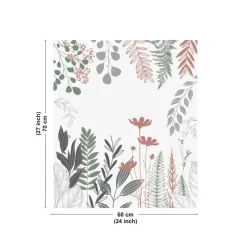 99deco - Aluminium Achterwand Voor Afzuigkap - Bloemmotief In Diepblauw En Groen - 70x60 Cm
