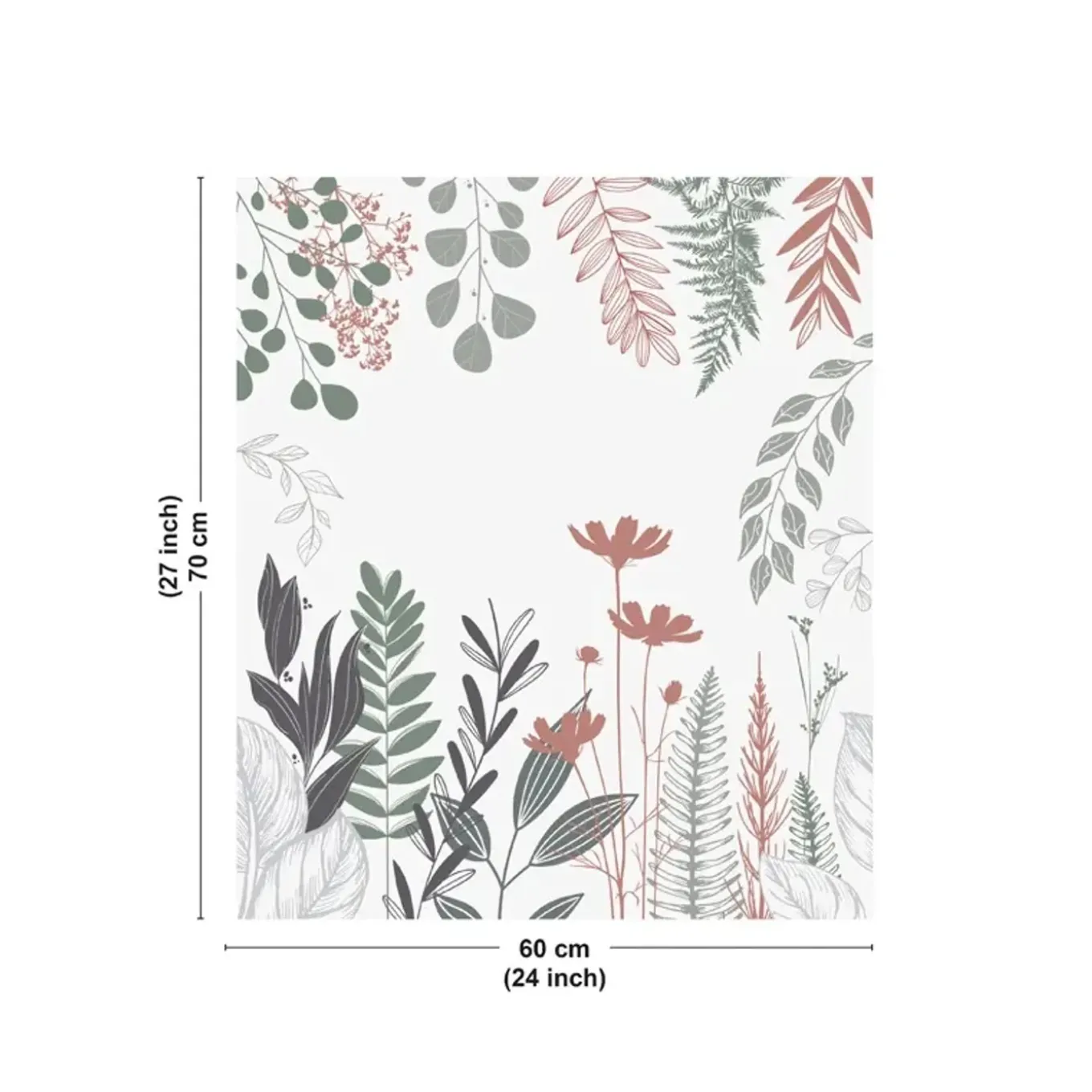 99deco - Aluminium Achterwand Voor Afzuigkap - Bloemmotief In Diepblauw En Groen - 70x60 Cm
