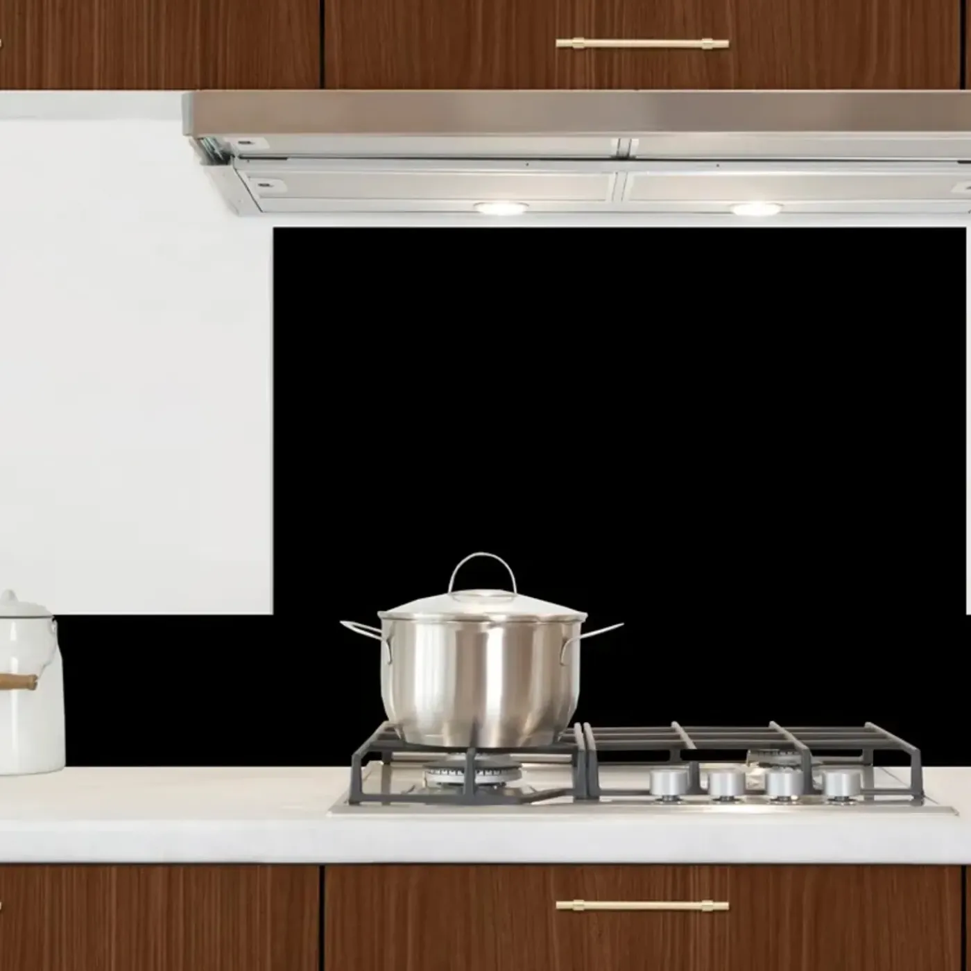 99Déco 99deco - Aluminium Afzuigkapachterwand - Essential Zwart - 70x60 Cm