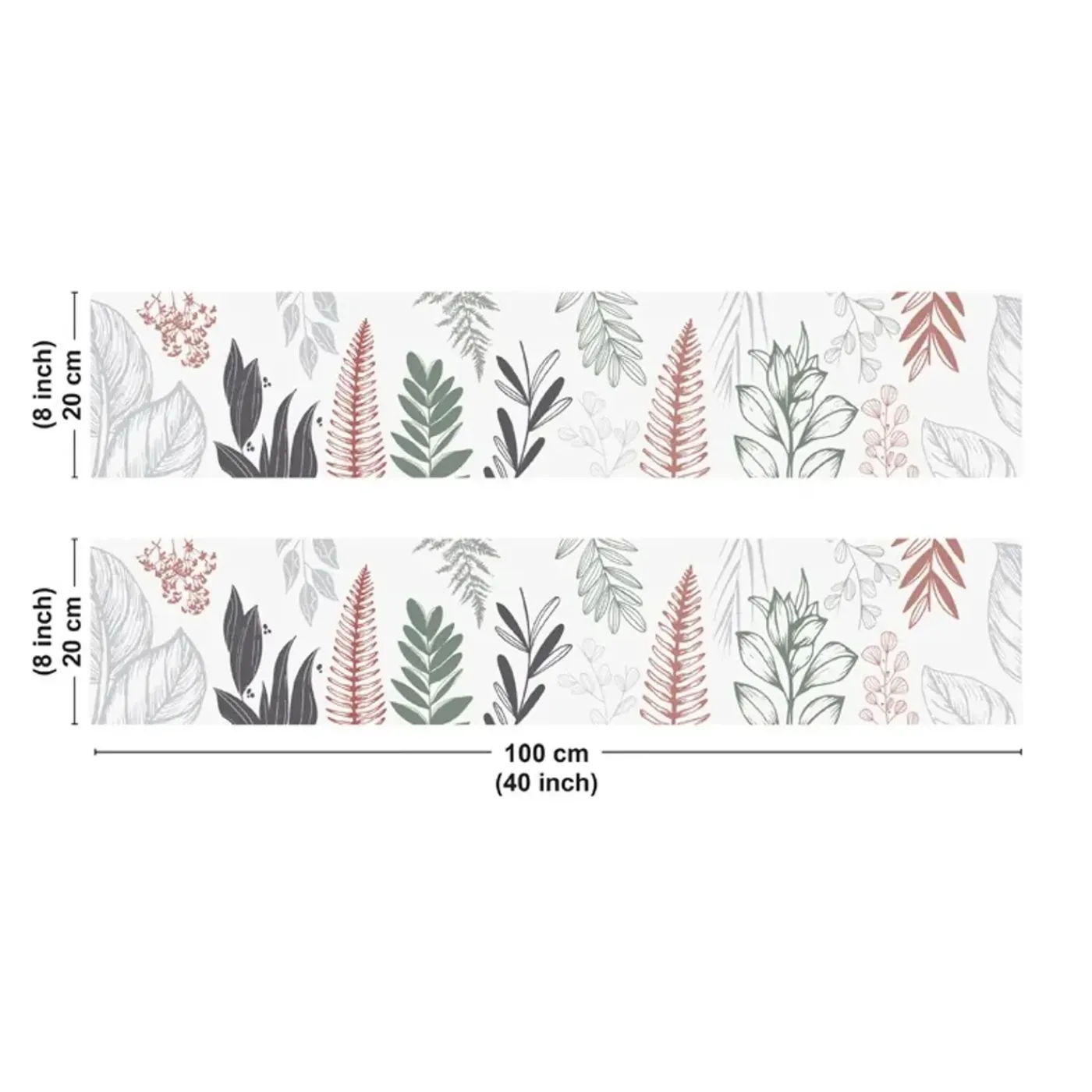 99Déco 99deco - Aluminium Keukenachterwand - Diepblauw En Groen Bloemenpatroon - 200x20 Cm