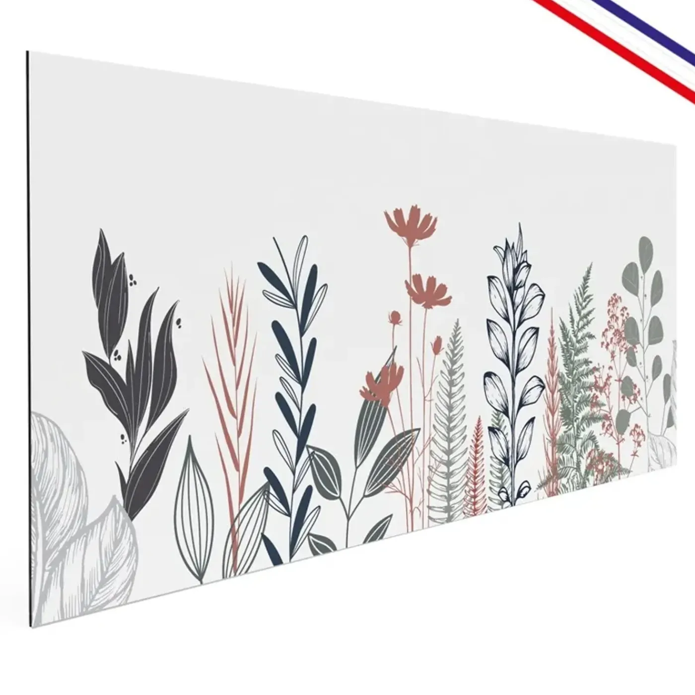 99Déco 99deco - Aluminium Keukenachterwand - Diepblauw En Groen Bloemenpatroon - 200x20 Cm