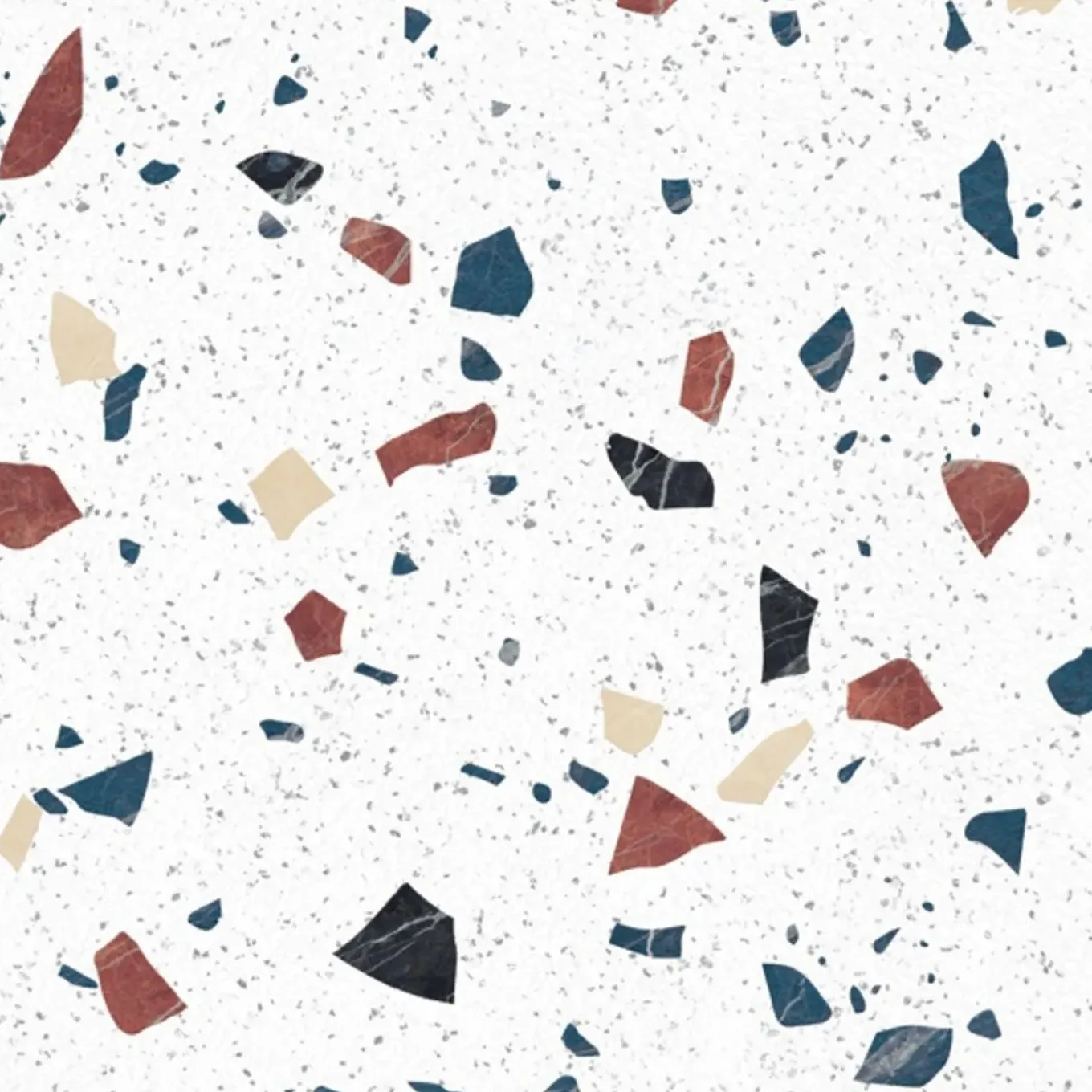 99deco - Aluminium Keukenachterwand - Wit Terrazzopatroon - 240x50 Cm
