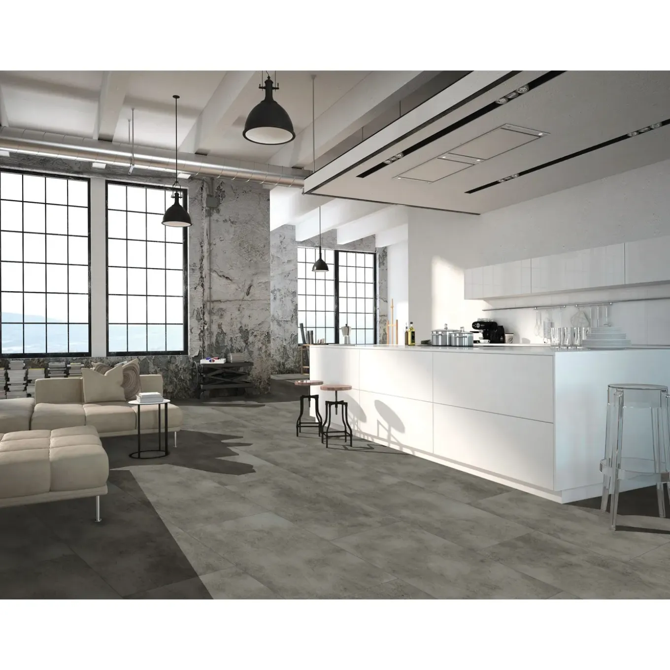 Decomode PVC Vloertegel Klikvinyl Sense Basalt Terra - 4-zijdige micro V-groef - 1,86m²