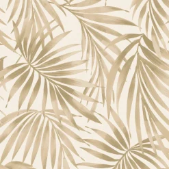 Decomode Vliesbehang Elegante Bladeren - Zand - 10,05m x 52cm