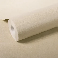 DecoMode – Praxis Eigen Merk Decomode Vliesbehang Linnen Glans - Taupe - 10,05 m x 53 cm