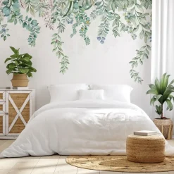 99deco - Panoramisch Bloemenbehang Poetic Plantengroen 336x270cm