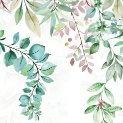 99deco - Panoramisch Bloemenbehang Poetic Plantengroen 336x270cm