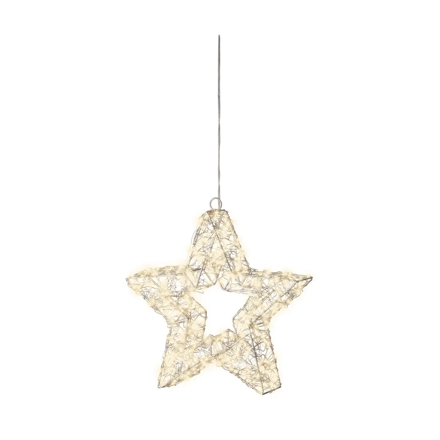Decoris Deco Micro LED Ster Zilver/warm Wit Lichtsnoer - 400 LED's - Warm Wit - 28cm - Binnen & Buiten