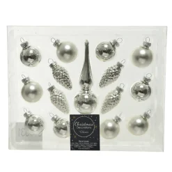 Decoris - Figuur gl mini piek zilver 15st