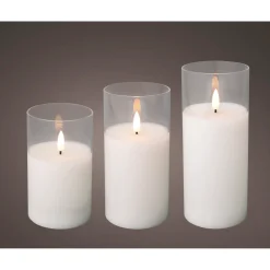 Decoris Glas BO LED Kaars - 1 LED's - Warm Wit - 17,5cm - Binnen