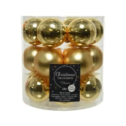 Decoris Kerstballen Glas Shiny-Matt - Goud - 4 cm