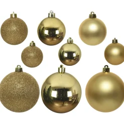 Decoris Kerstballen - 30x St - Goud - 4, 5 En 6 Cm - Kunststof