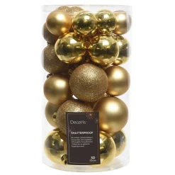 Decoris Kerstballen - 30x St - Goud - 4, 5 En 6 Cm - Kunststof