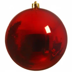 Decoris Kerstbal - Rood - Groot - Kunststof - 25 Cm