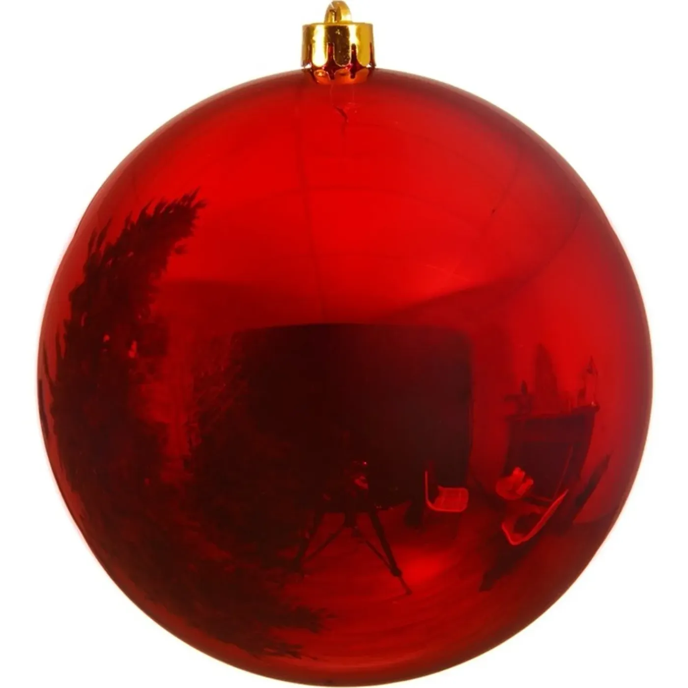 Decoris Kerstbal - Rood - Groot - Kunststof - 20 Cm