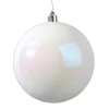 Decoris Kerstbal - Wit Parelmoer - Groot - Kunststof - 14 Cm