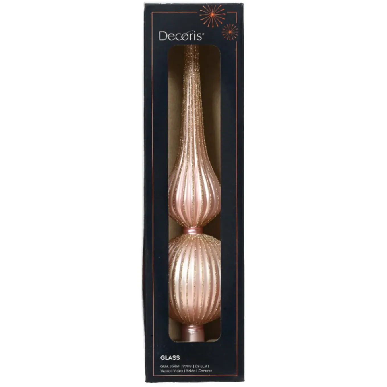 Decoris Kerstboompiek - 31 Cm - Glas - Lichtroze