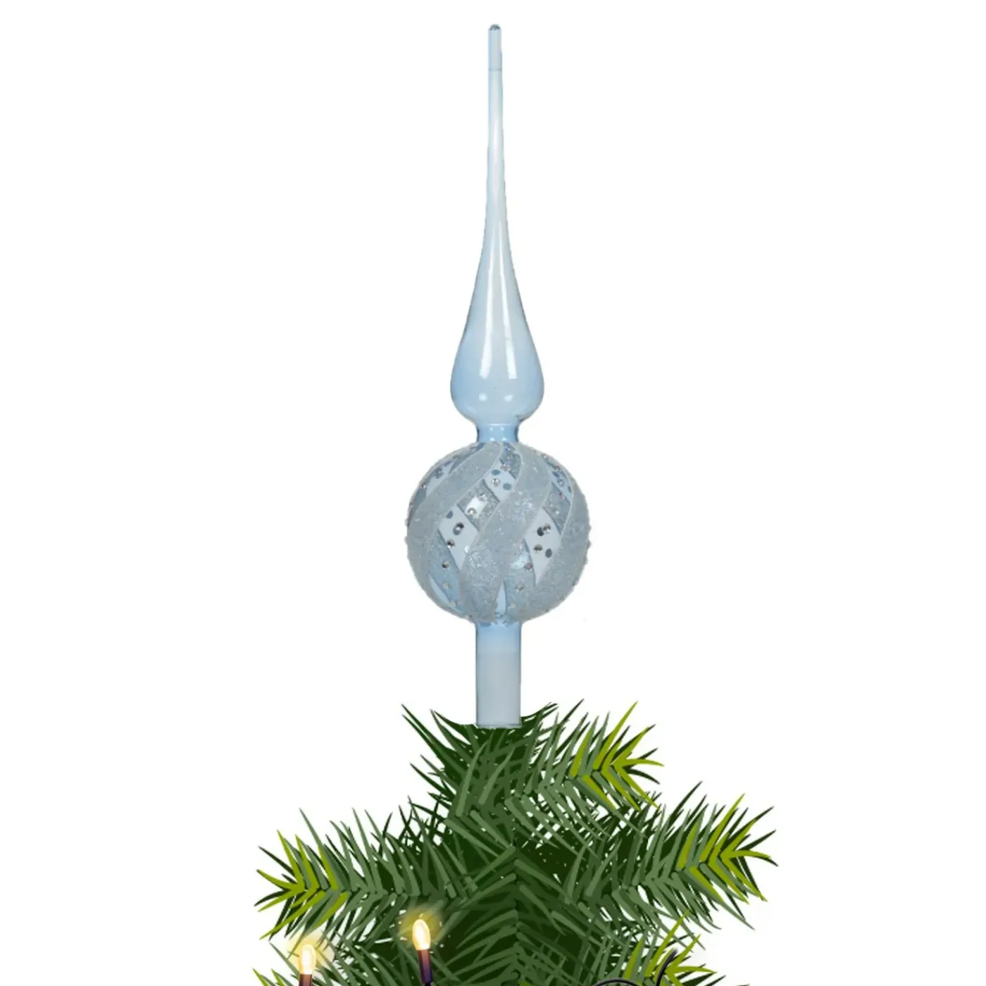 Decoris Kerstboom Piek Luxe - Lichtblauw - Glas - 31cm