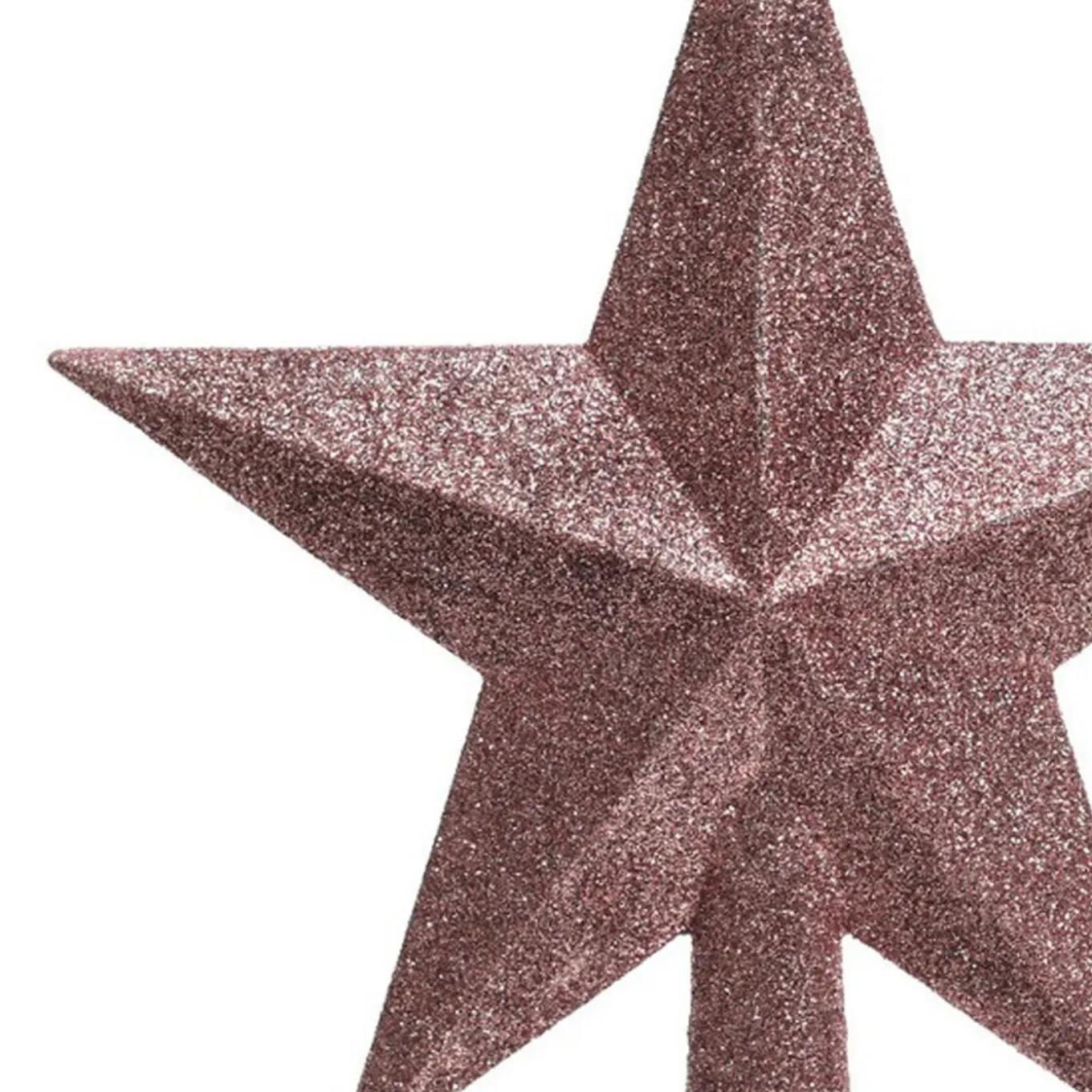 Decoris Kerstboom Piek - Ster Vorm - Oudroze - Glitter - 19 Cm