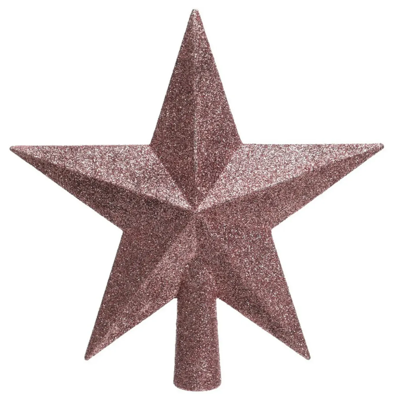 Decoris Kerstboom Piek - Ster Vorm - Oudroze - Glitter - 19 Cm