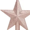 Decoris Kerstboom Piek - Ster Vorm - Lichtroze - Glitter - 19 Cm