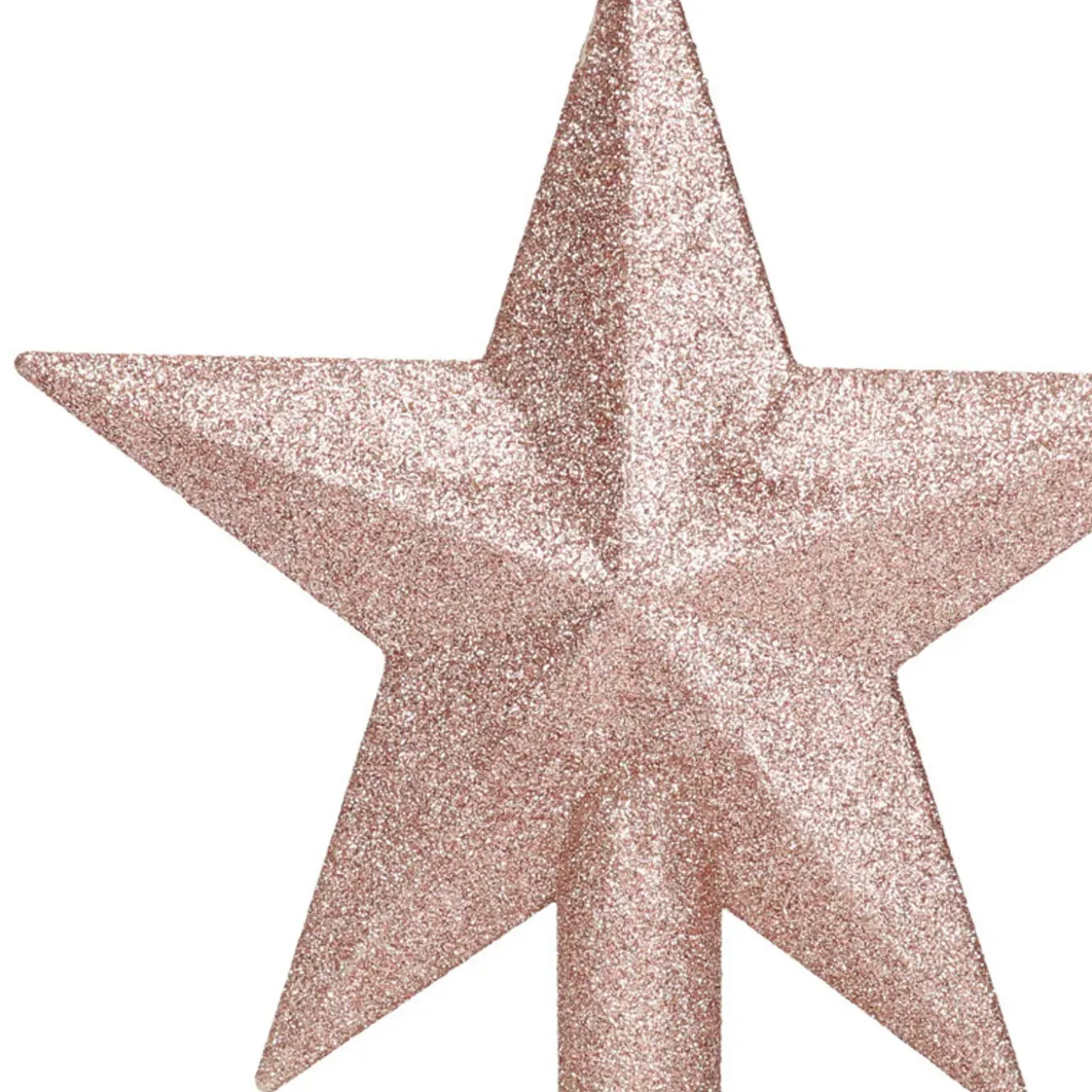 Decoris Kerstboom Piek - Ster Vorm - Lichtroze - Glitter - 19 Cm