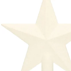 Decoris Kerstboom Piek - Ster Vorm - Wit - Glitter - 19 Cm