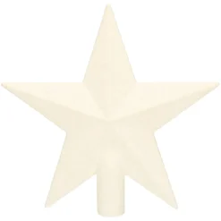 Decoris Kerstboom Piek - Ster Vorm - Wit - Glitter - 19 Cm