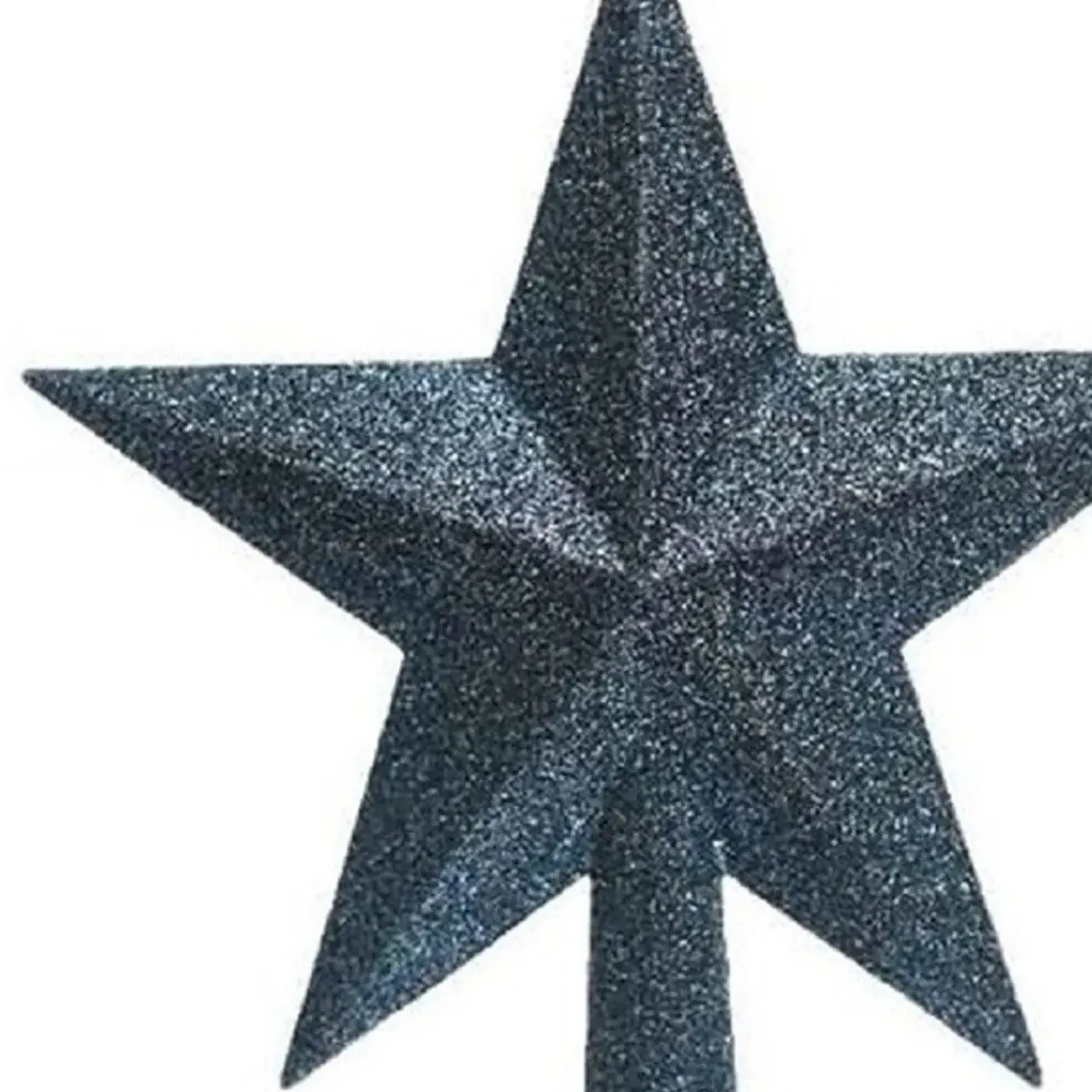Decoris Kerstboom Piek - Ster Vorm -donkerblauw - Glitter -19 Cm