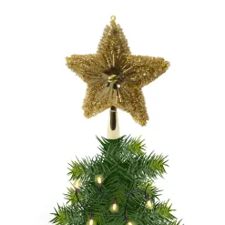Decoris Kerstboompiek - 1x - Goudkleurig - Ster Piek - 23 Cm