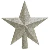 Decoris Kerstboom Piek - 1x - Ster Vorm - Champagne - Glitter - 19 Cm