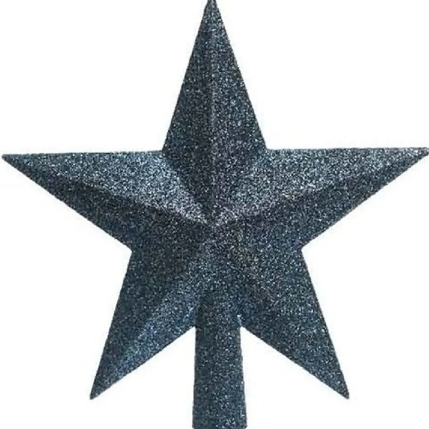 Decoris Kerstboom Piek - 1x - Ster Vorm -donkerblauw - Glitter -19 Cm