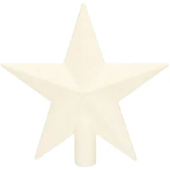 Decoris Kerstboom Piek - 1x - Ster Vorm - Wit - Glitter - 19 Cm