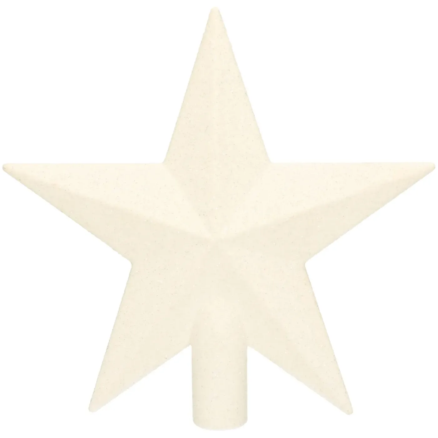 Decoris Kerstboom Piek - 1x - Ster Vorm - Wit - Glitter - 19 Cm