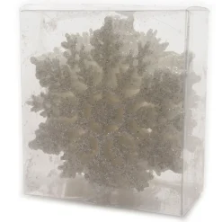 Decoris Kersthangers - Sneeuwvlokken - 12x - Wit - 10 Cm