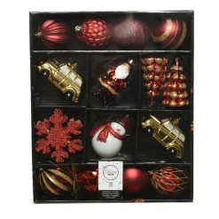 Decoris Kersthangers - 25x - 8 Cm - Figuurtjes - Rood En Goud