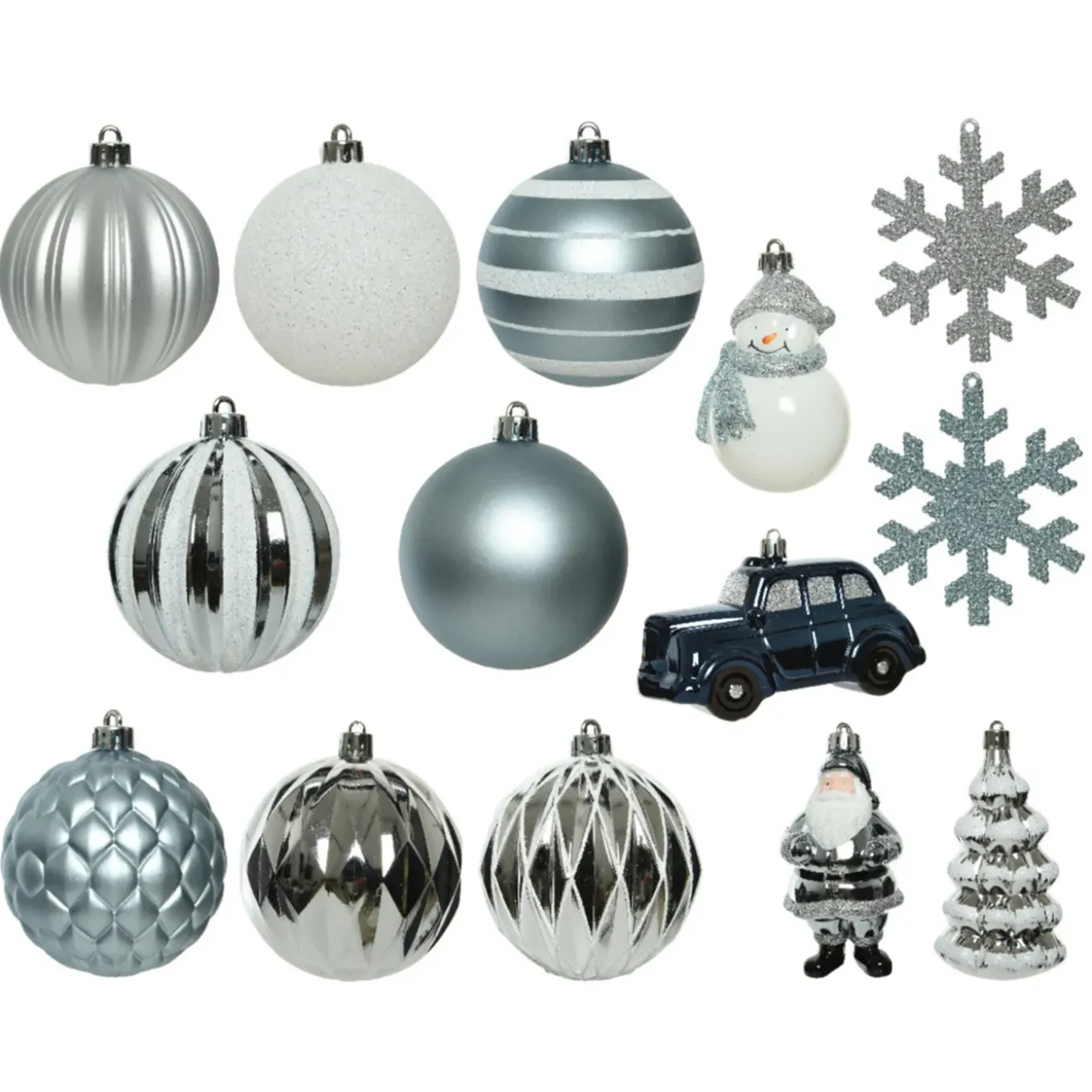 Decoris Kersthangers - 25x - 8 Cm - Wit En Lichtblauw