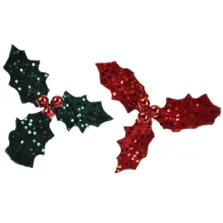 Decoris Kerstornament Hulst Polyester Fluweel - 15x15x8cm