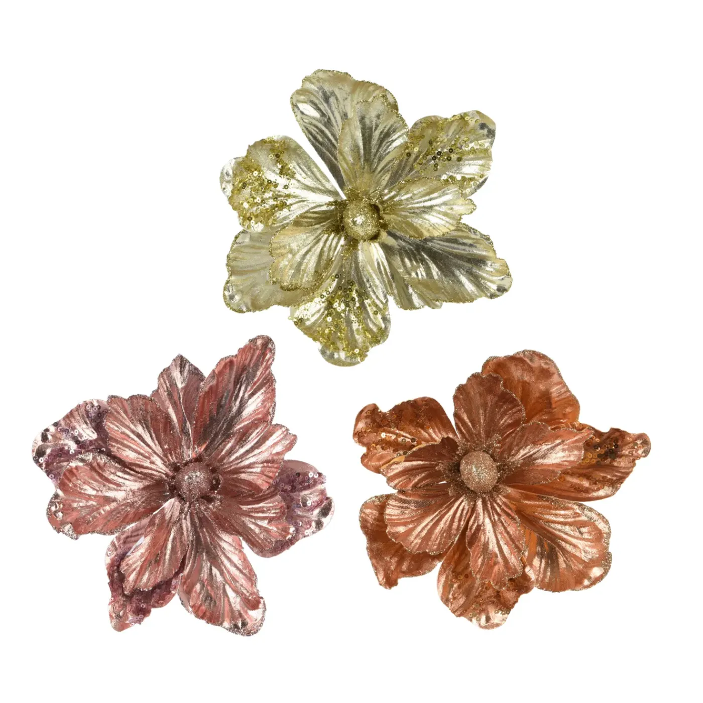 Decoris Kerstornament Magnolia Polyester - 20x20x13cm